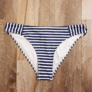Cupshe Bule Striped Bikini Bottom Medium NWT